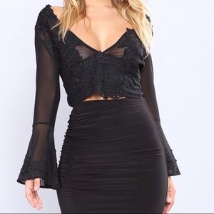 Miss Fancy Sheer Black Top